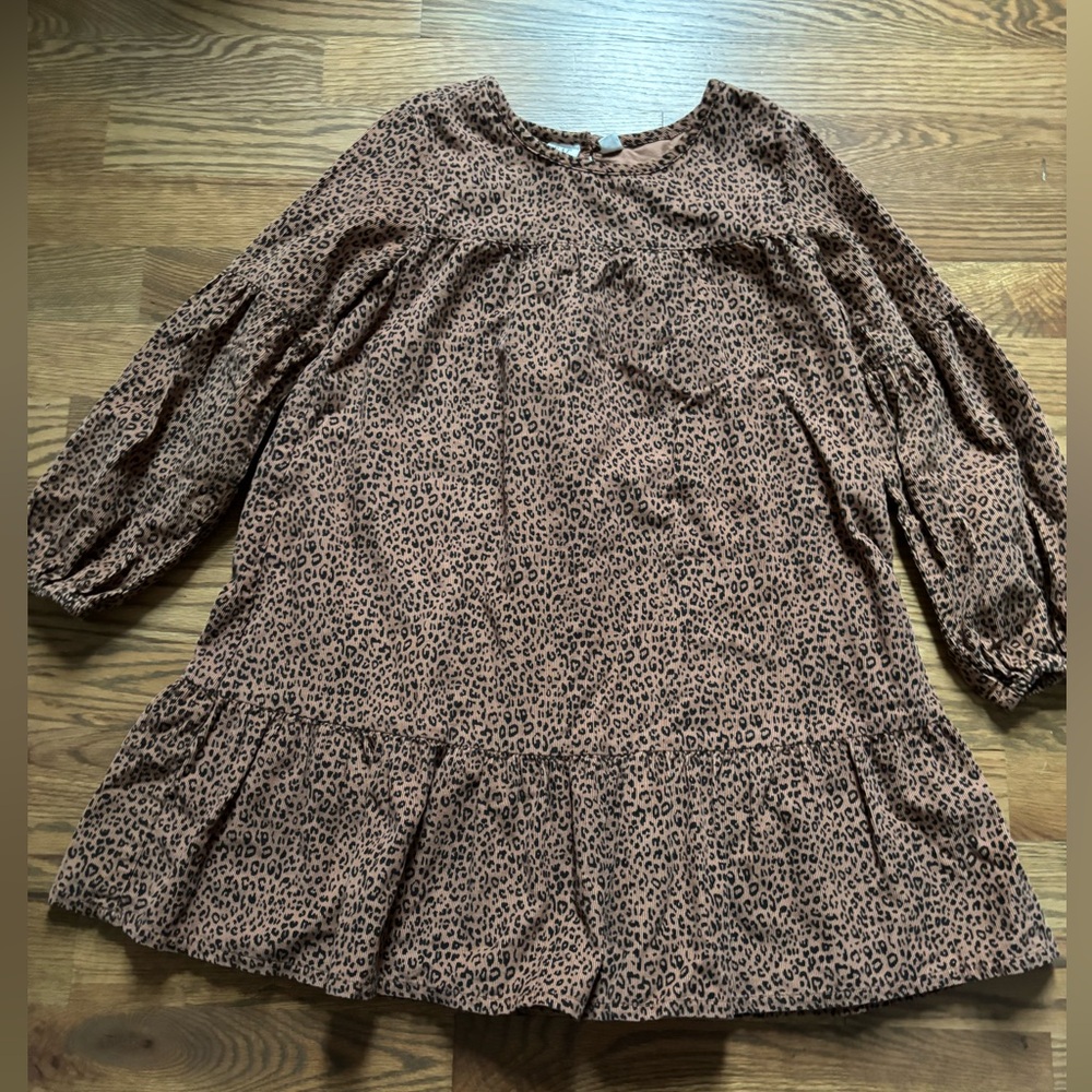 Gap Kids Leopard Print Corduroy Dress, Size S